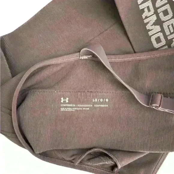 Under Armour Women's Large Ash Purple Compression Seamless Long Line Bra - Picture 3 of 3